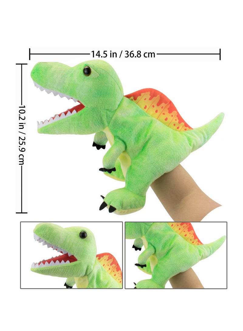 Dinosaur Hand Puppets, Spinosaurus Jurassic World Stuffed Animal   Soft Plush Toy, Open Movable Mouth Finger Gift, Birthday Gifts for Kids, Creative Role Play