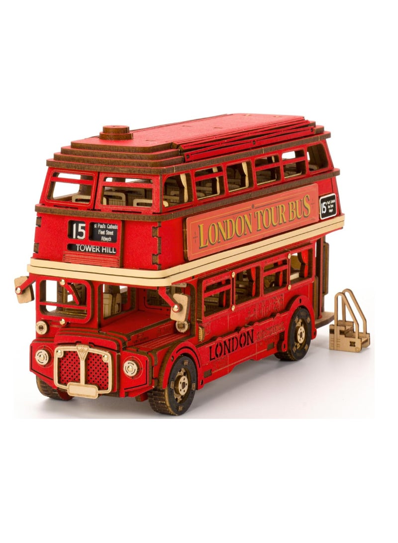 Rolife London Tour Bus 3D Wooden Puzzle TGM02 Decorative DIY Crafts/Birthday Gifts/Home Decor For Girls&Boys Teens&Adults