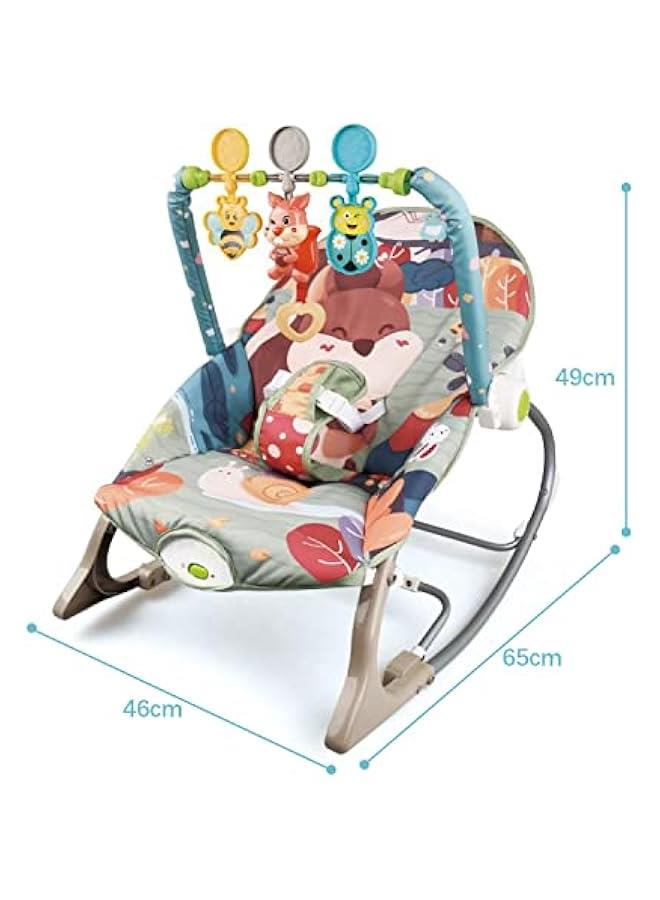 Baby Rocking Chair Baby Multi-Function Music Vibration Rocking Bed Lightweight Foldable Children Rocking Rocking Chair featuring Smart Stages Educational Content for Infants Toddlers