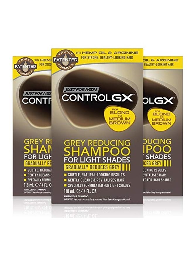 3-Piece Control GX Grey Reducing Anti-Dandruff Shampoo Set Clear 3x118ml