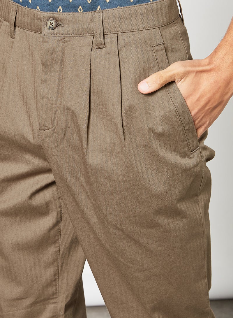 Pleated Trousers Brown