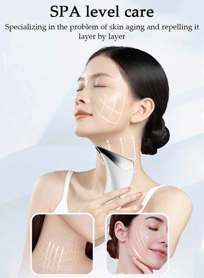 Neck Face Beauty Device,  Portable Skin Care Face Massage,3 in 1 Facial Massager, Double Chin Reducer Vibration Massager Wrinkles Removal, Lifts and Tightens Sagging Skin,Face Sculpting Tool with Ther