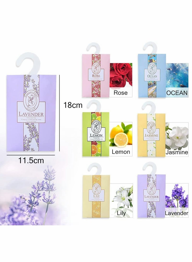 Scented Sachet 12Pcs Fragrance Sachet Bags Wardrobe Fresheners Drawer Fresheners Long Lasting for Drawers Closets Wardrobes Bathrooms Cars