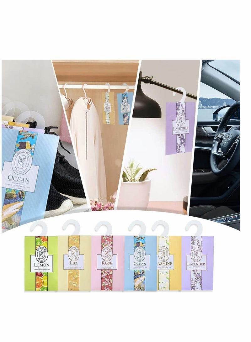 Scented Sachet 12Pcs Fragrance Sachet Bags Wardrobe Fresheners Drawer Fresheners Long Lasting for Drawers Closets Wardrobes Bathrooms Cars