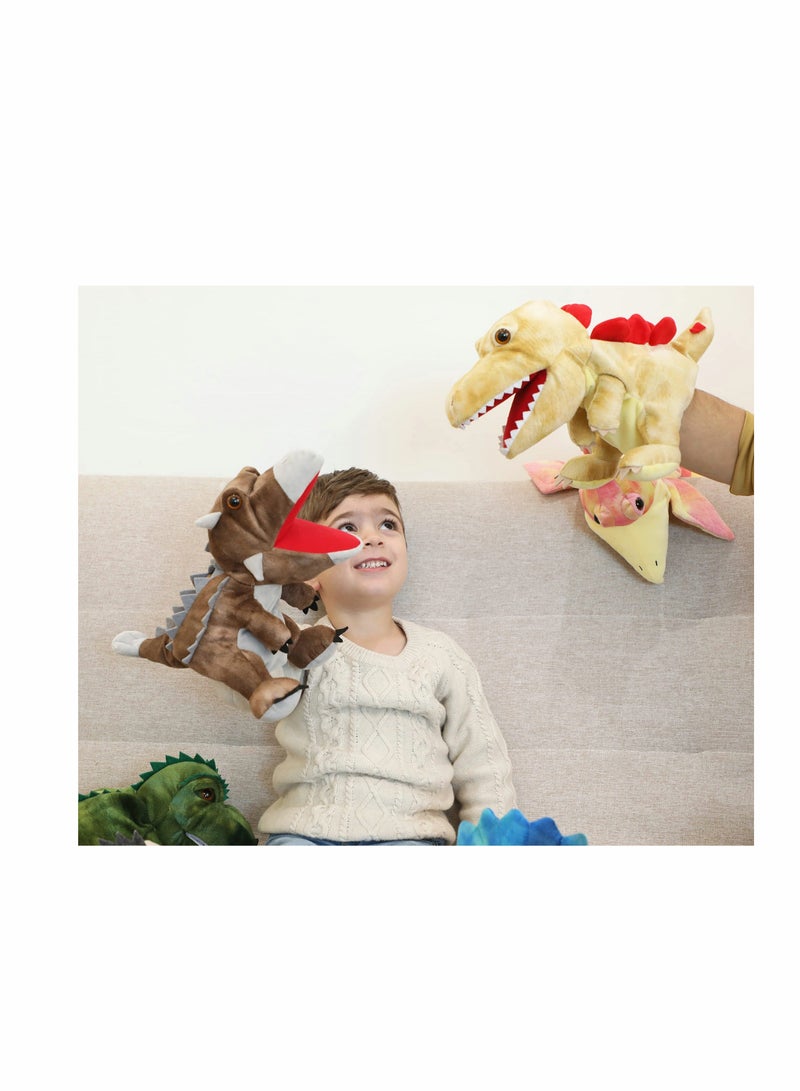 Dinosaur Hand Puppets, Ankylosaurus Jurassic World Stuffed Animal Cute Soft Plush Toy, Open Movable Mouth Finger Gift, Birthday Gifts for Kids, Creative Role Play