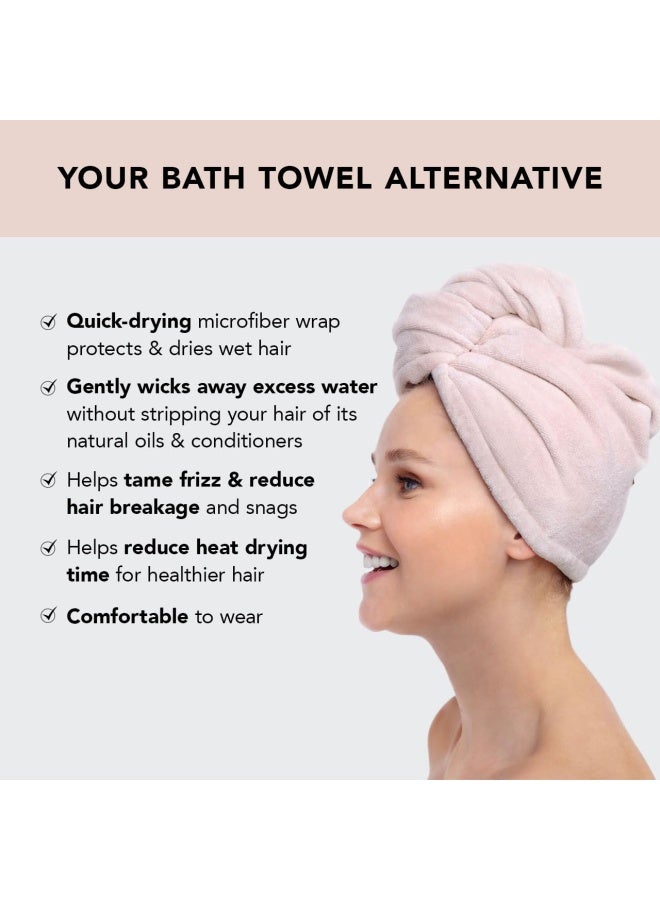 Microfiber Hair Towel Wrap For Women- Hair Turban For Drying Wet Hair- Super Absorbent And Ultra Soft Palm