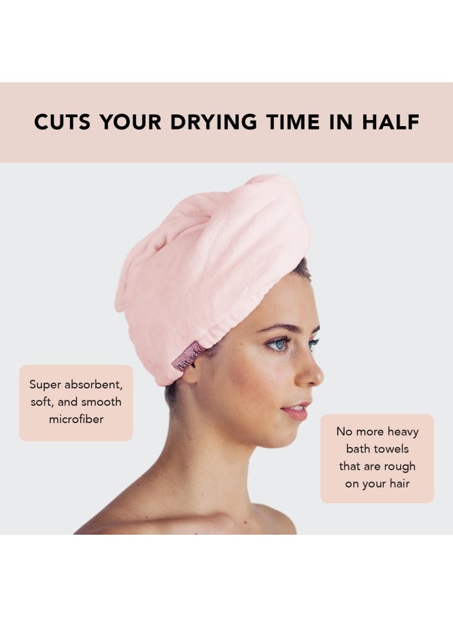 Microfiber Hair Towel Wrap For Women- Hair Turban For Drying Wet Hair- Super Absorbent And Ultra Soft Palm