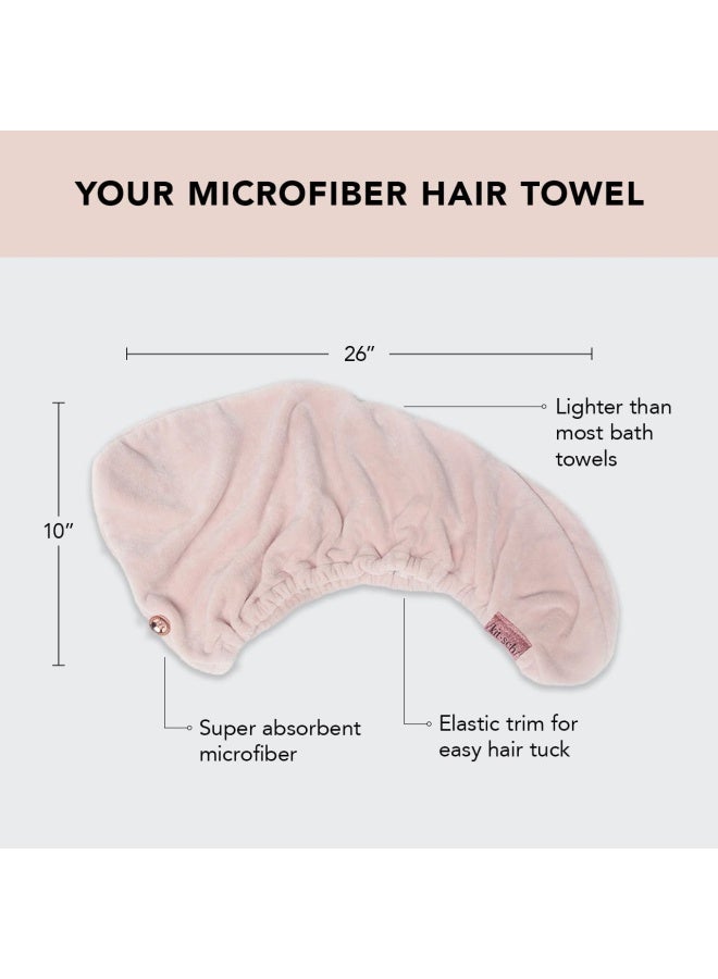 Microfiber Hair Towel Wrap For Women- Hair Turban For Drying Wet Hair- Super Absorbent And Ultra Soft Palm