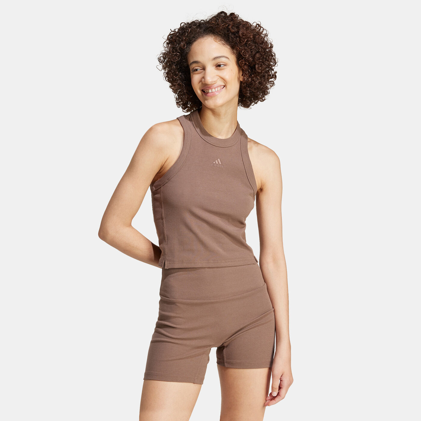 Women's Lounge Ribbed Cropped Tank Top