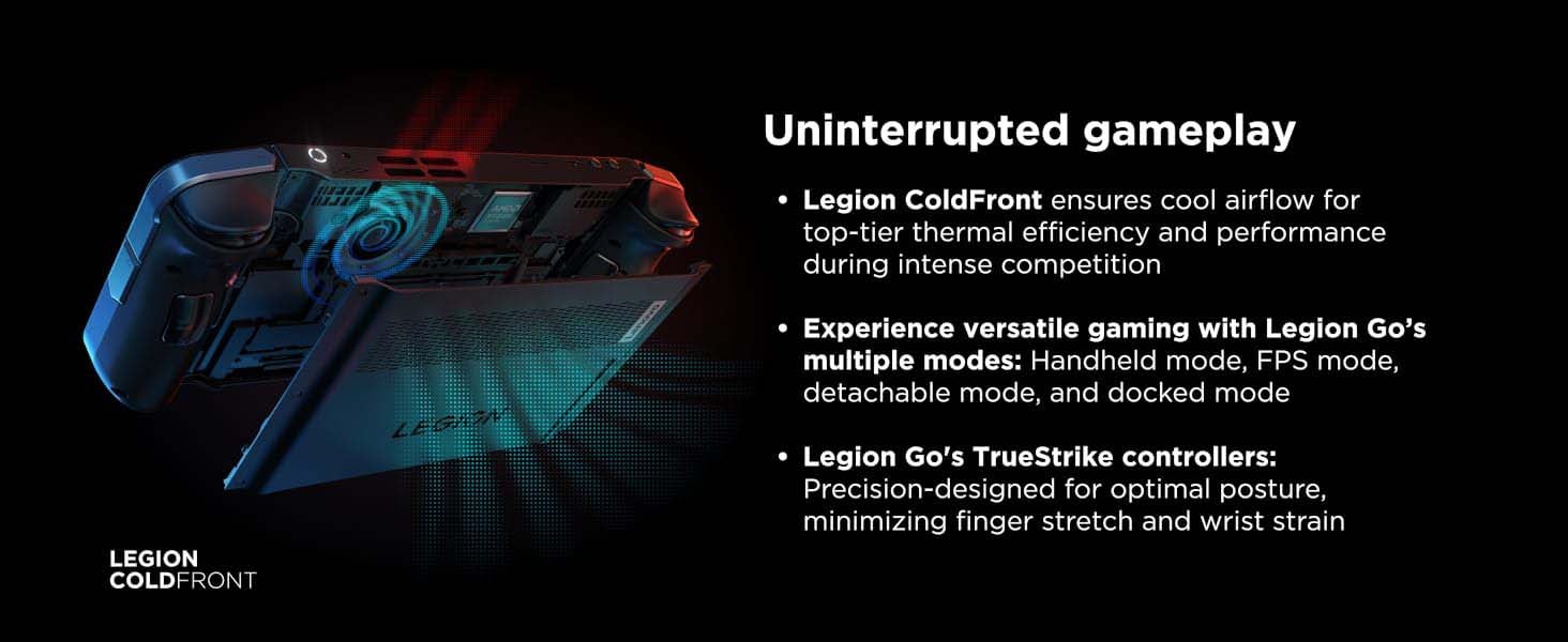 Legion Go Laptop With 8.8-Inch WQXGA (2560x1600) IPS 144Hz Display, AMD Ryzen Z1 Extreme Processor/16GB RAM/1TB SSD/AMD Radeon Graphics/Windows 11 Home + Carry Bag (with Controller Dock) English Shadow Black
