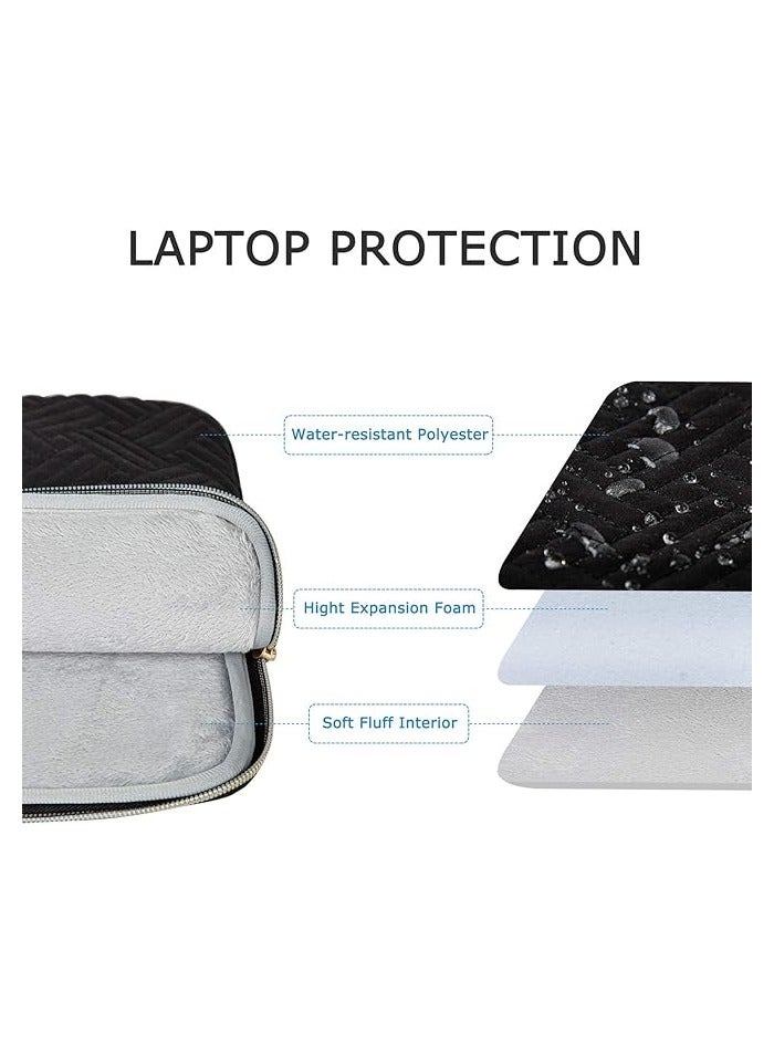 Laptop Sleeve Bag Fits 13-13.3 inch Notebook Computer Water Repellent Protective Case Cover with Pocket, Black