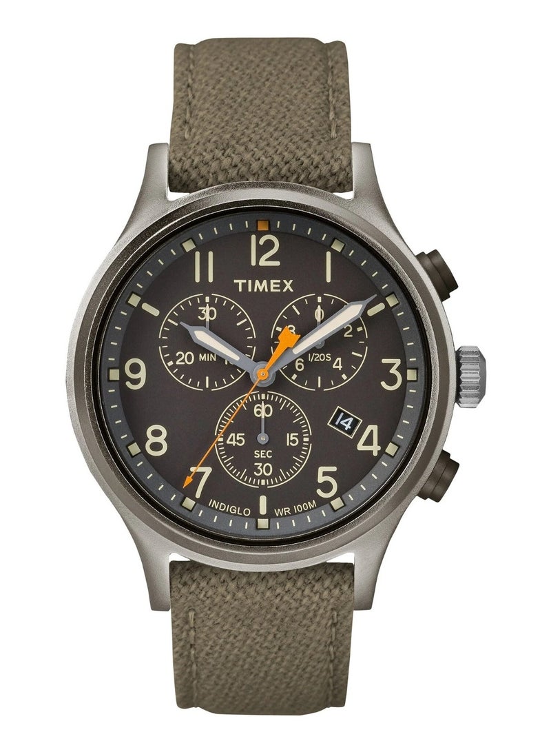 Timex Brass Multi-Function Men's Watch With Green Fabric Band TW2R47200