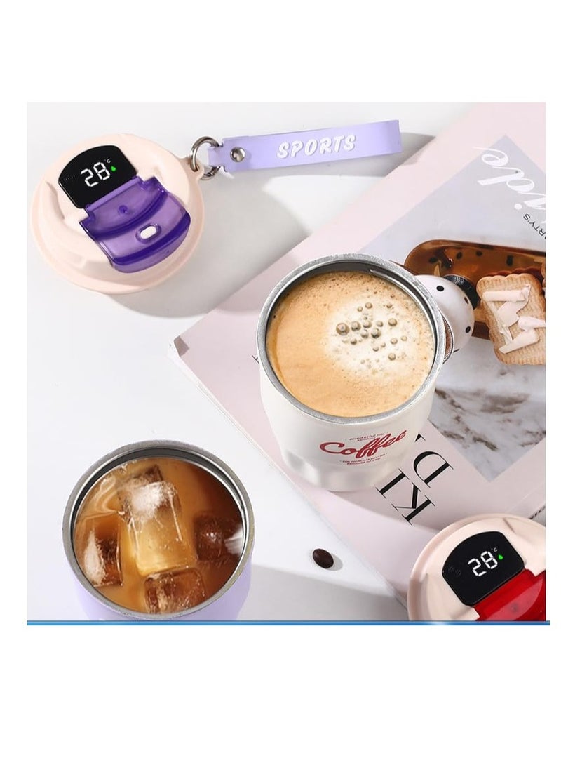 Smart Coffee Thermos, Insulated Tumblers with Leak-Proof Lid and Sling, Coffee Thermos with Temperature Display, Portable Hot and Cold Stainless Steel Coffee Mugs, for Keep Hot,Ice Coffee,Tea