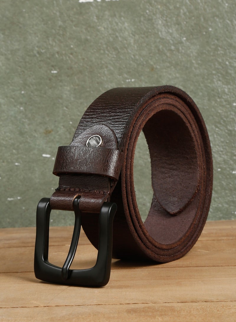 Real Genuine Leather Brown Casual Belt for Men