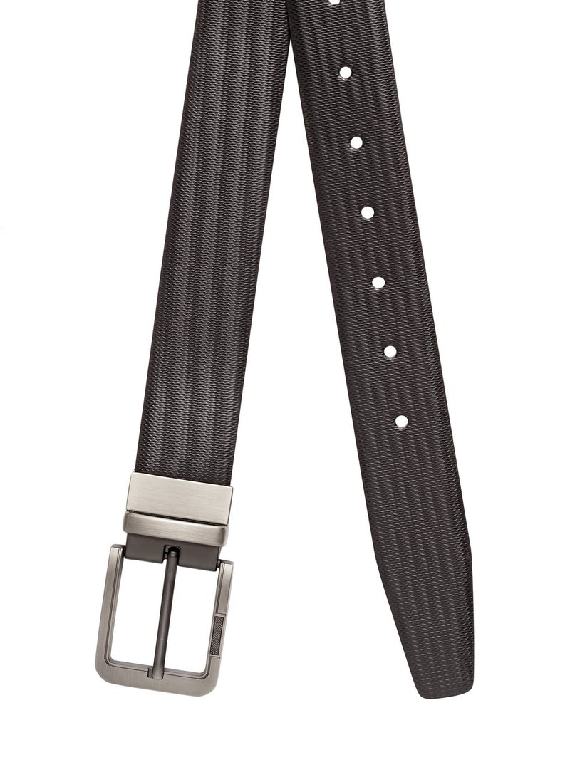 Reversible Genuine Leather Black Belt for Men