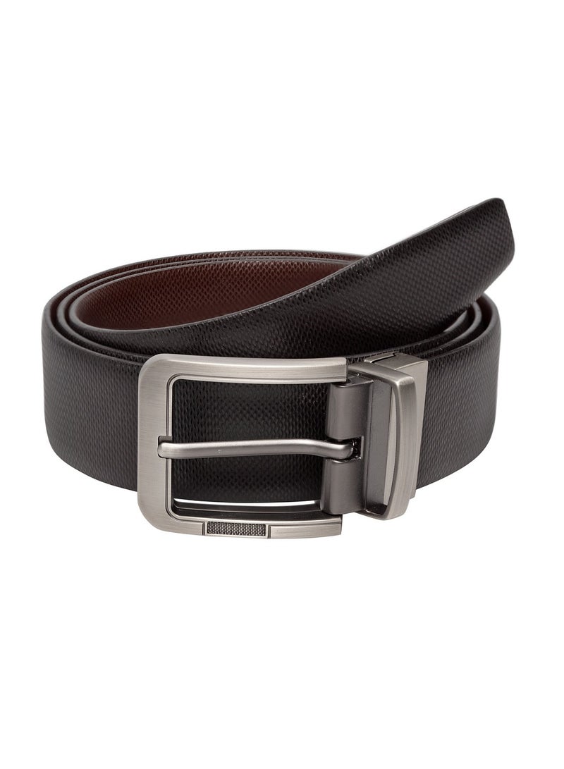 Reversible Genuine Leather Black Belt for Men