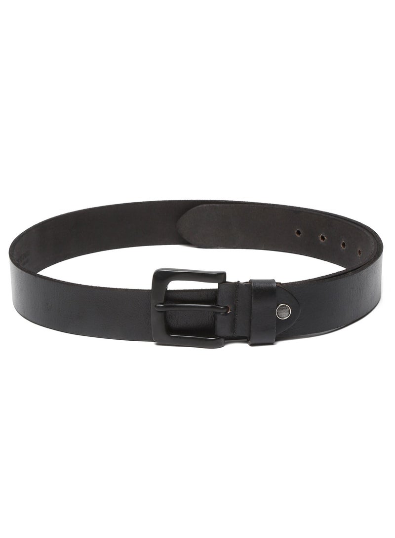 Real Genuine Leather Black Casual Belt for Men