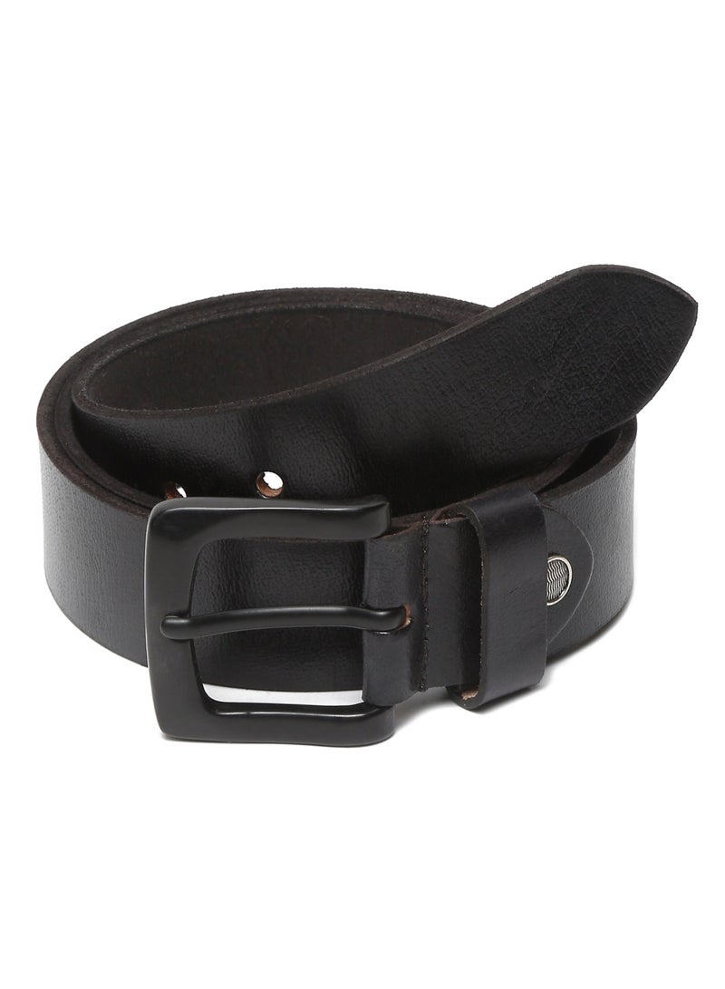 Real Genuine Leather Black Casual Belt for Men