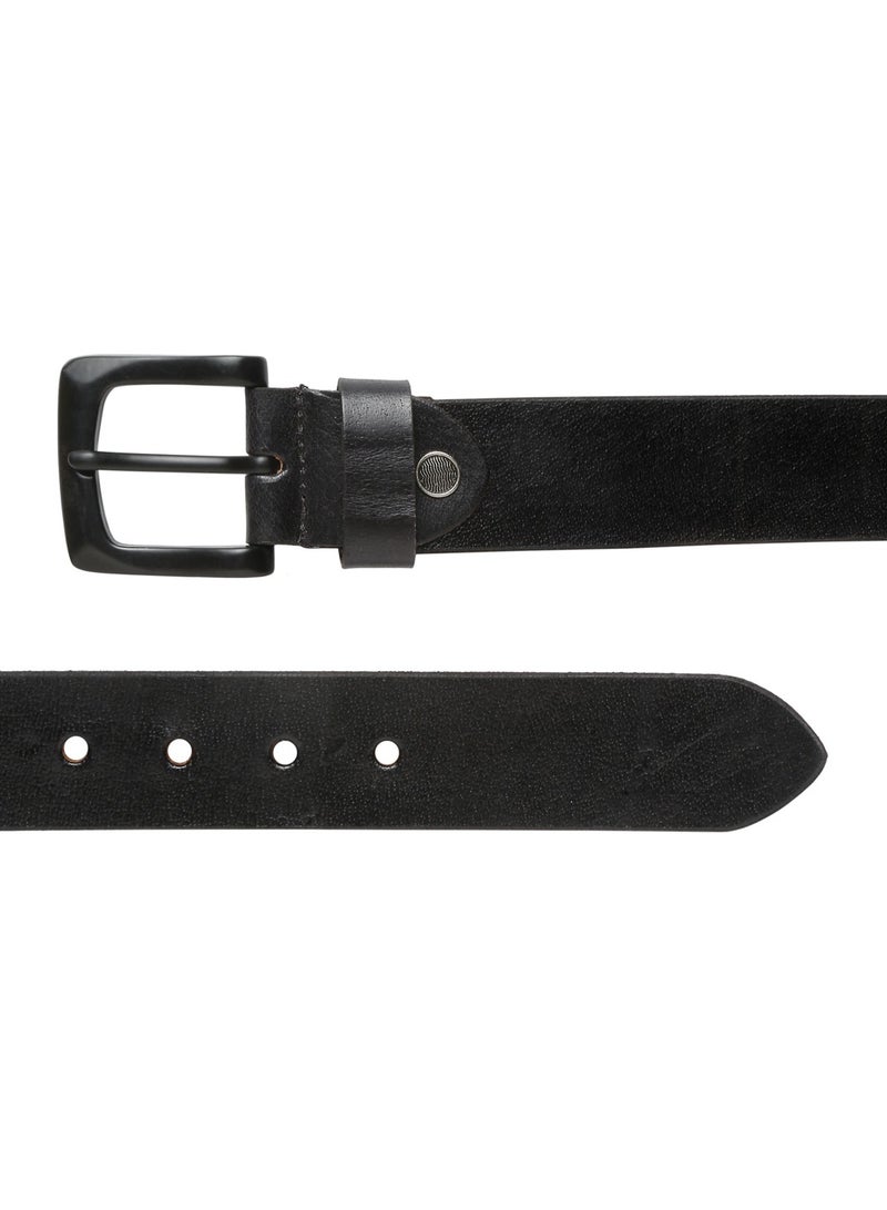 Real Genuine Leather Black Casual Belt for Men