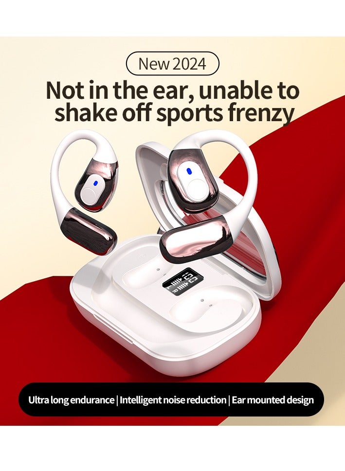 Open Ear Headphones, OWS Wireless Bluetooth 5.4 Headphones Air Conduction, Up to 48 Hours Battery Life with Carry Case, High Sound Quality with Dual 16.5mm Drivers
