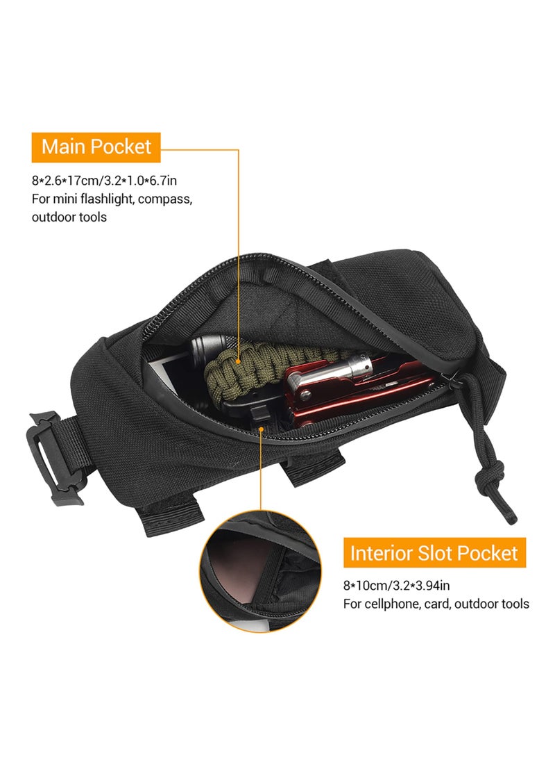 Backpack Shoulder Strap Accessory Pouch, Tactical Accessories Bag Multifunctional EDC Tool Pockets for Belt, Compact Phone Pouchs for Outdoor Sport