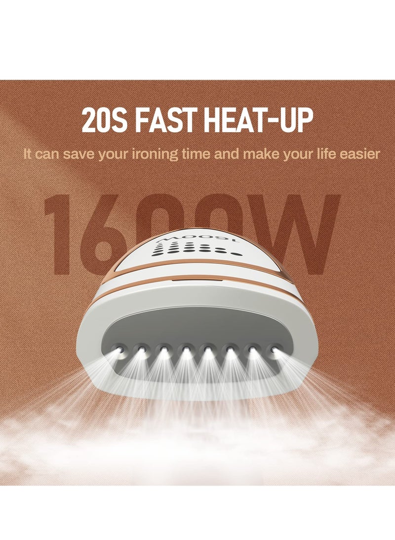 Steamer for Clothes, Foldable Travel Portable Steam Iron, 1600w Handheld Garment Steamer with 250ml Replaceable Water Tank, 30-Second Fast Heat-Up, Suitable for Wrinkle Free&santized Garment