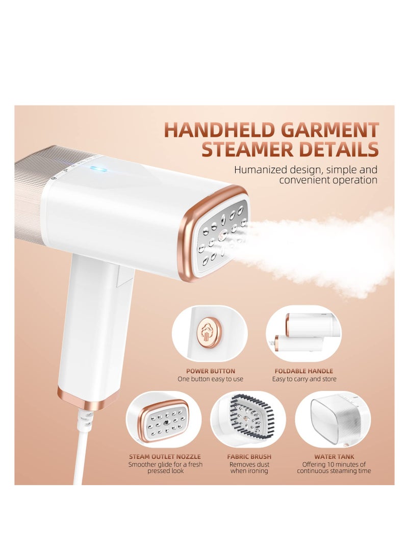 Handheld Steamer for Clothes, Portable Foldable 1000w 120ml Fabric Wrinkle Remove, 20 Second Fast Heat-up for Home Office Travel