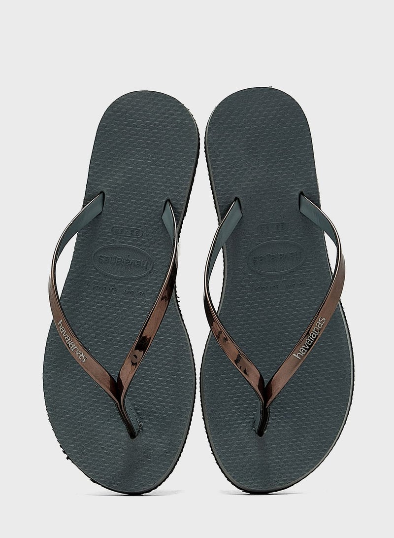 Metallic Flip Flops