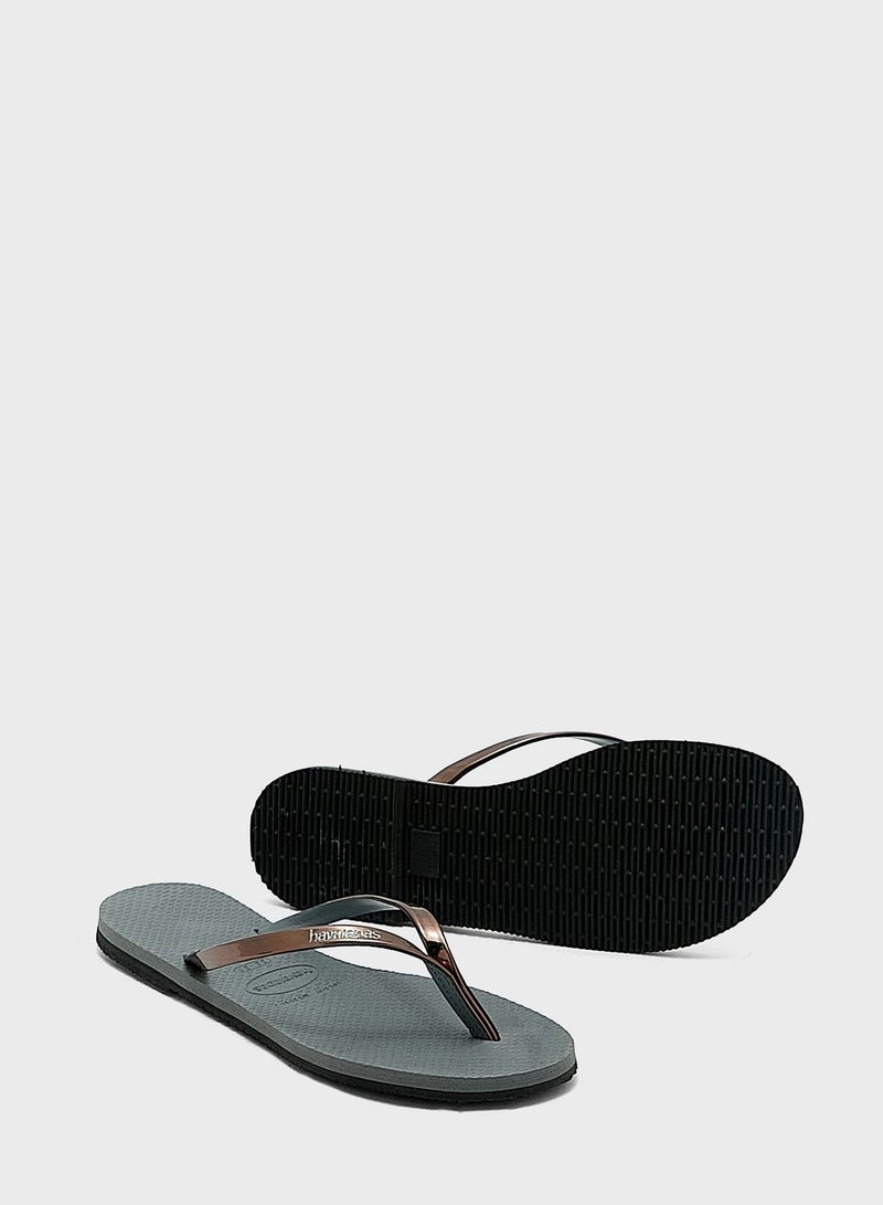 Metallic Flip Flops