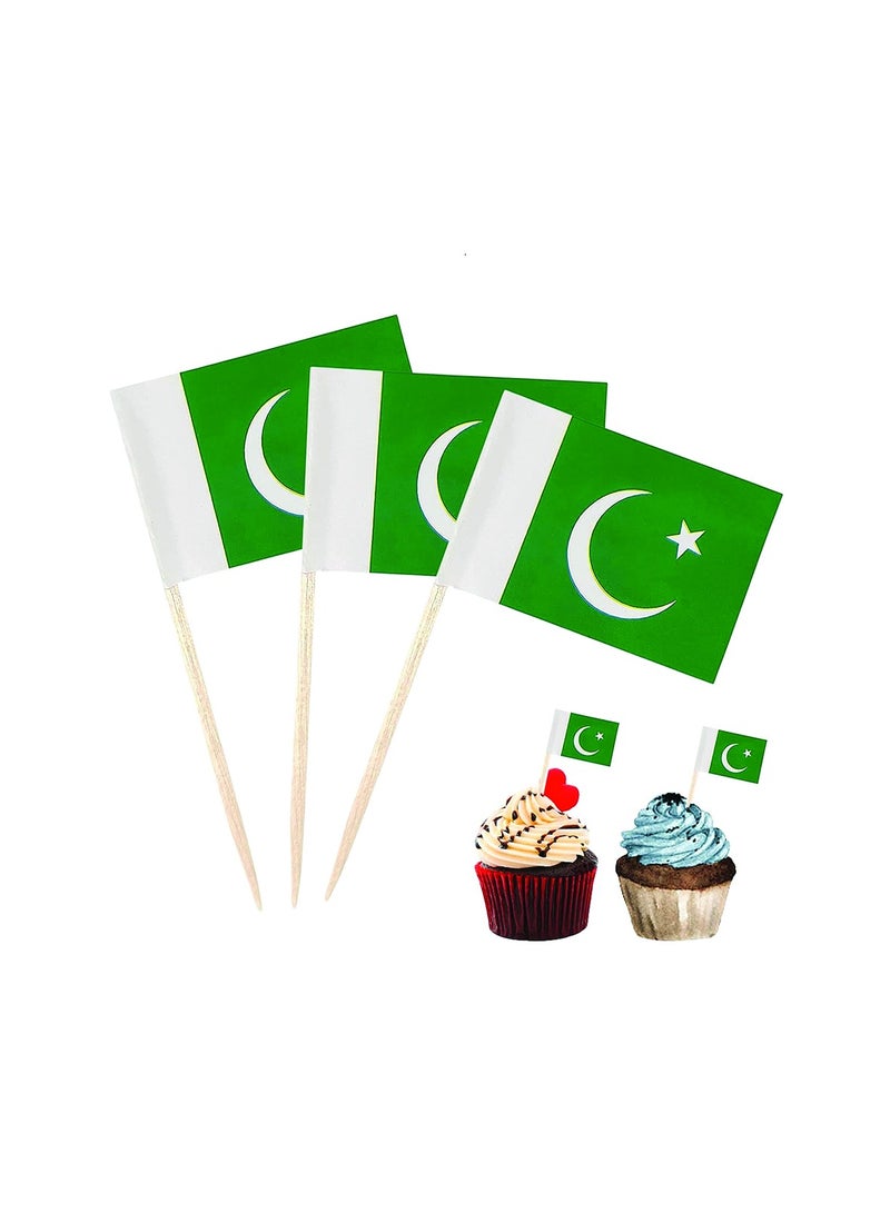 Pakistan Toothpick Flags Mini Small Pakistani Cupcake Toppers Stick Flags Banner Party Cocktail Fruit Decoration Celebration Food Bar Cake Flags