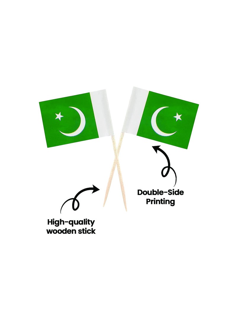 Pakistan Toothpick Flags Mini Small Pakistani Cupcake Toppers Stick Flags Banner Party Cocktail Fruit Decoration Celebration Food Bar Cake Flags