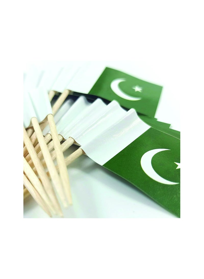 Pakistan Toothpick Flags Mini Small Pakistani Cupcake Toppers Stick Flags Banner Party Cocktail Fruit Decoration Celebration Food Bar Cake Flags