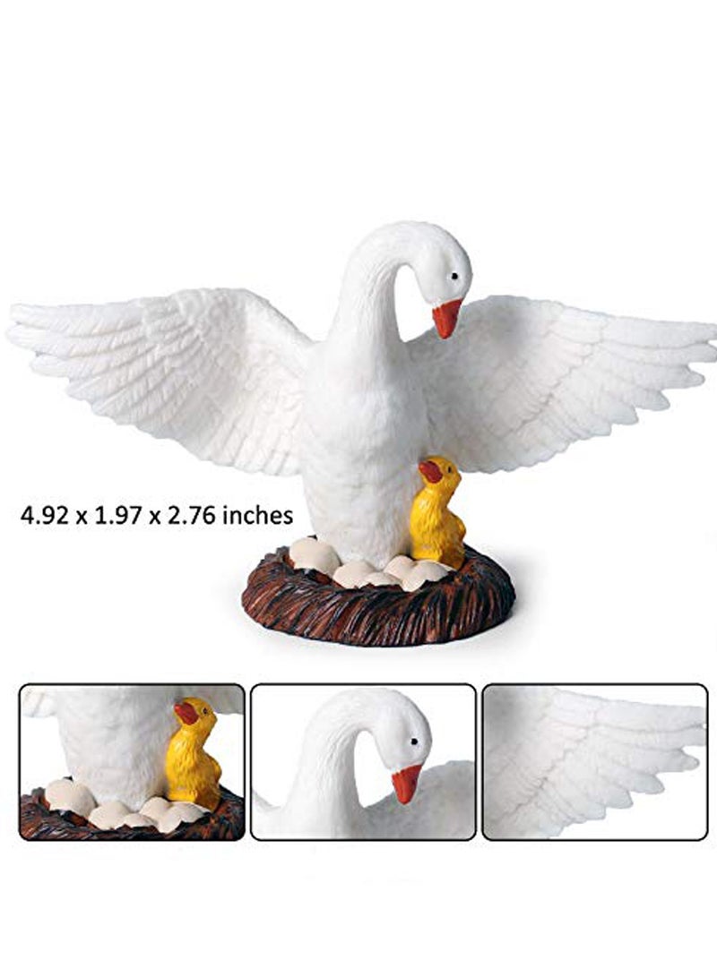 Farm Animals Goose Figurines, Simulated Farm Life Realistic Plastic Animals for Collection Educational Props Duck Toy Figurine for Kids Ages 3 and Above