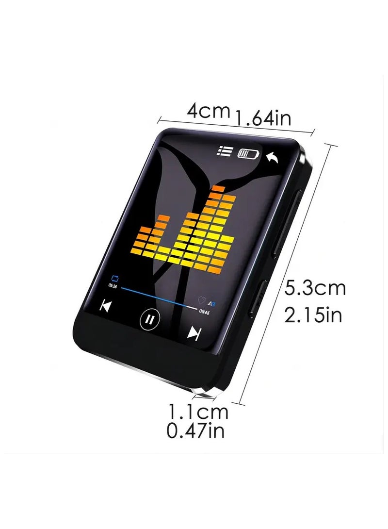 64gb Portable Mp3 Music Player, Full Touch Screen Music Player With Built-In High-Definition Speaker, Fm Radio, Voice Recorder, Ebook, Mini-Design, Support Video Playback, Ideal For Sports And Travel