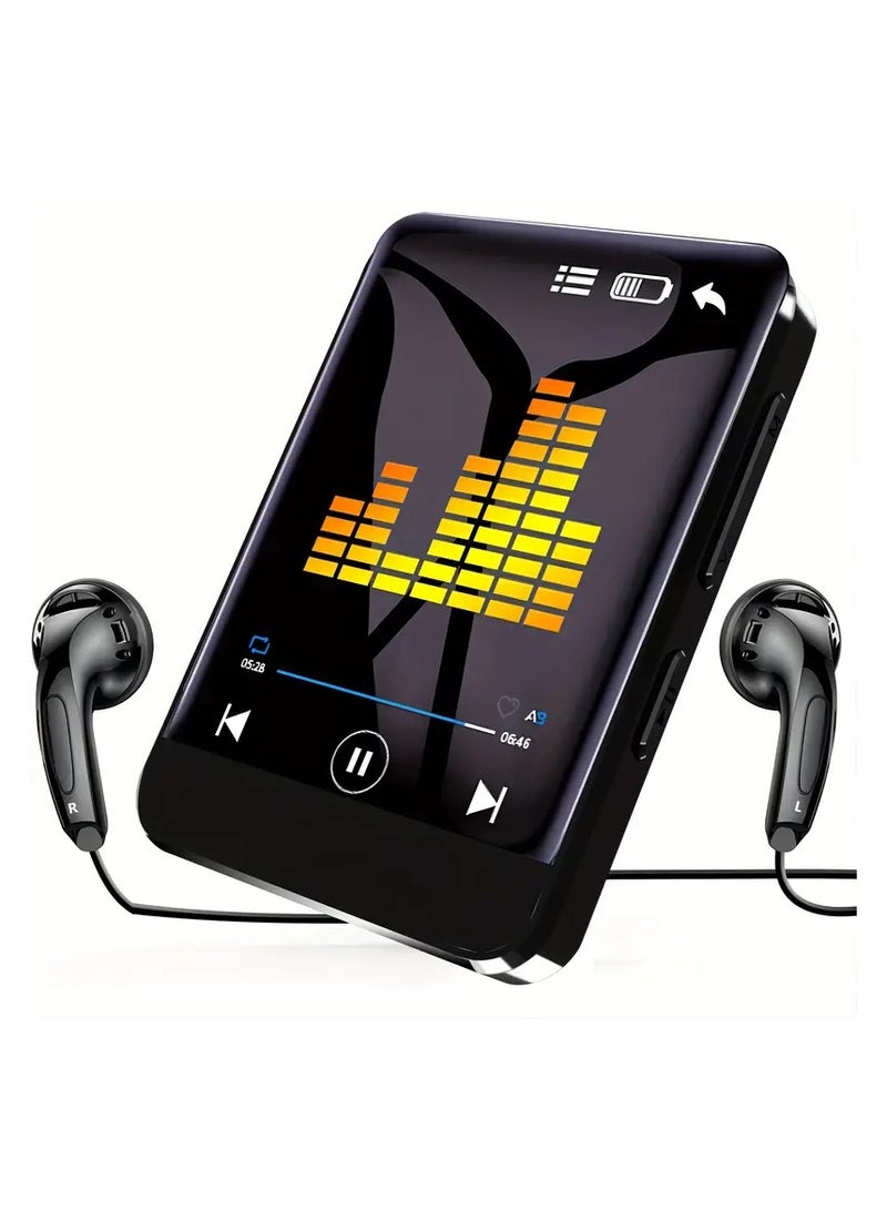 64gb Portable Mp3 Music Player, Full Touch Screen Music Player With Built-In High-Definition Speaker, Fm Radio, Voice Recorder, Ebook, Mini-Design, Support Video Playback, Ideal For Sports And Travel