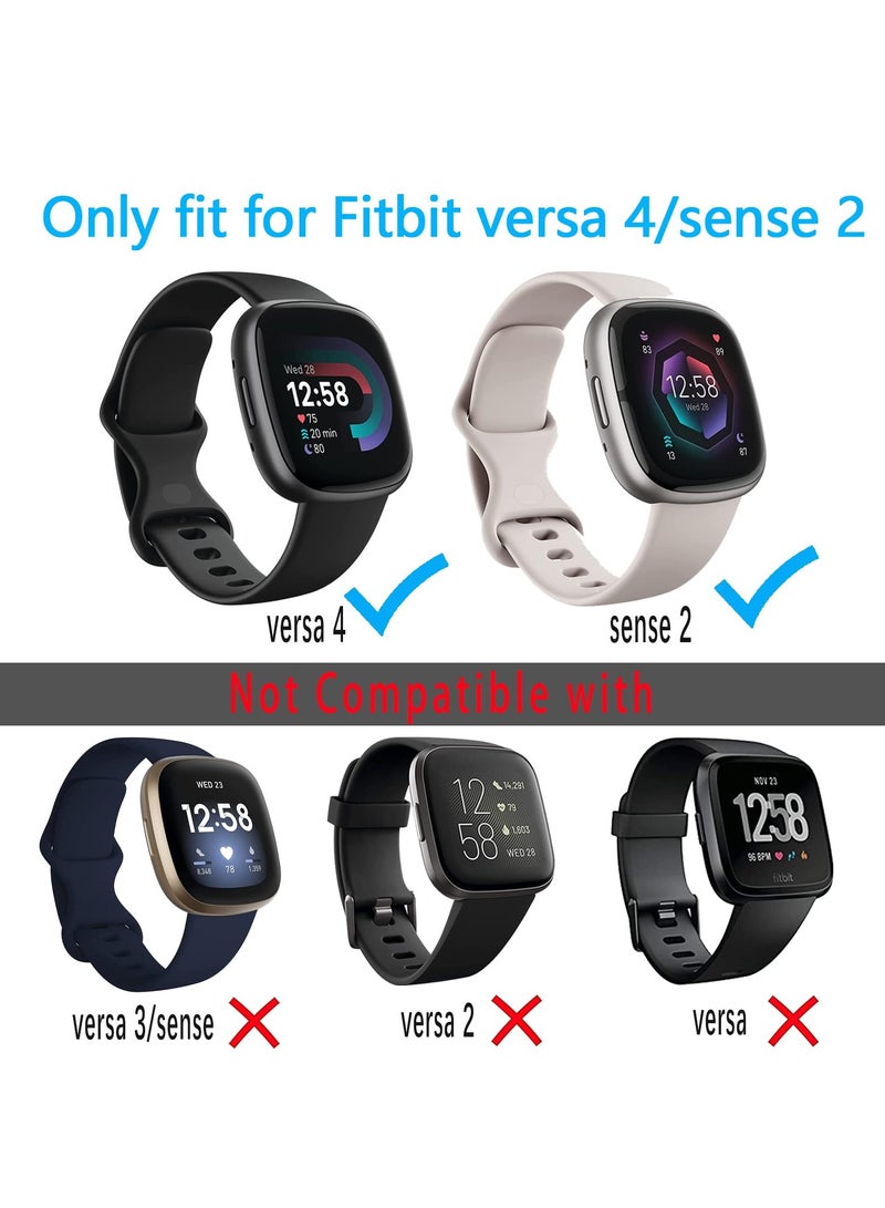 Watch Screen Case, Compatible with Fitbit Versa 4 Fitbit Sense 2 Clear Screen Protector Case Diamond Crystal Tpu Full Protective Cover Smartwatch Accessories