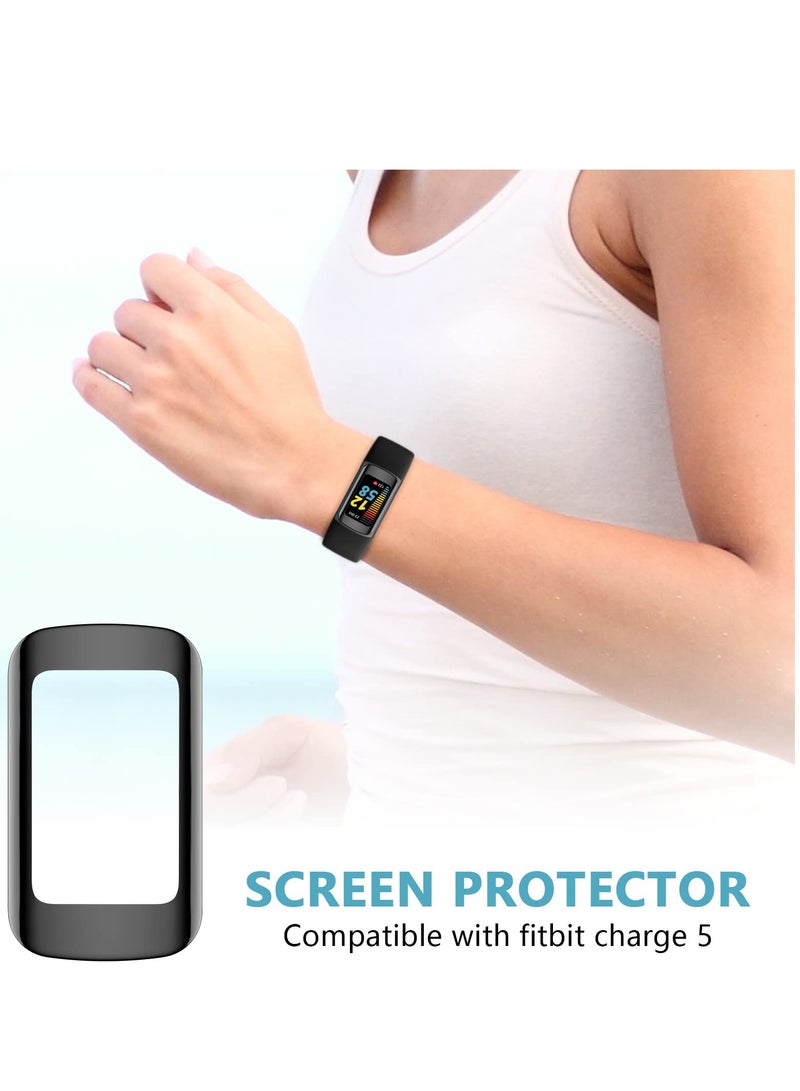 4pcs Screen Protector Compatible with Fitbit Charge 5, 3d Anti-scratch Clear Full Coverage Screen Protector Cover Film Accessories for Smart Watch