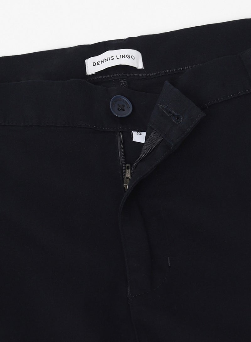 Navy Cargo Trousers for Men, Slim Fit, Cotton Lycra