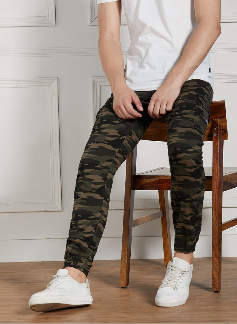 Olive Cargo Joggers for Men - Relaxed Fit, Stylish