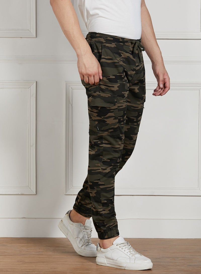 Olive Cargo Joggers for Men - Relaxed Fit, Stylish