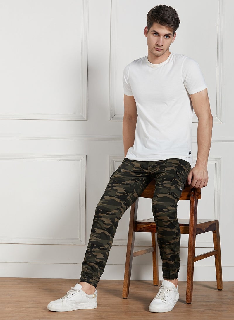 Olive Cargo Joggers for Men - Relaxed Fit, Stylish