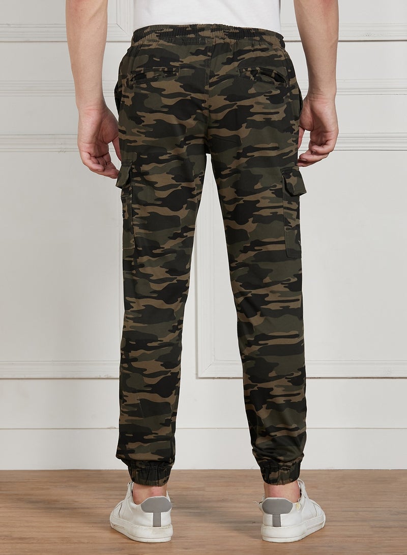 Olive Cargo Joggers for Men - Relaxed Fit, Stylish