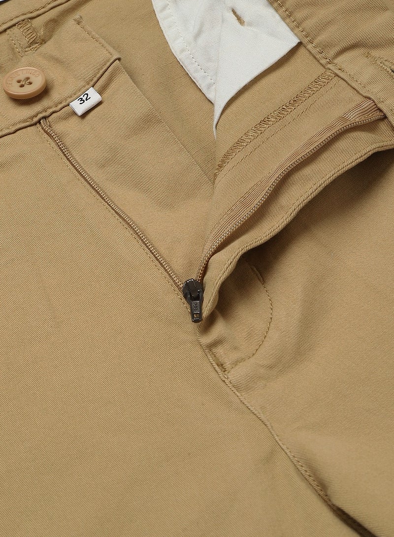 Men's Dark Khaki Tapered Fit Cargo Pants