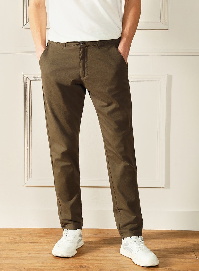 Forest Green Chinos for Men - Slim Fit, Trendy