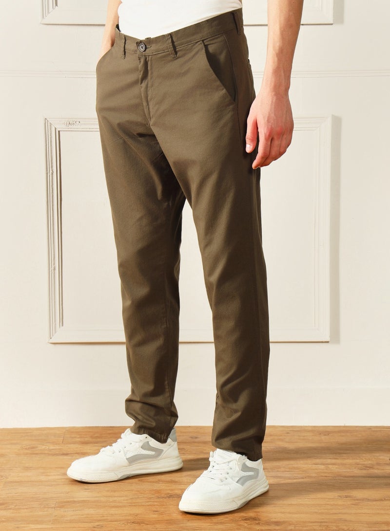 Forest Green Chinos for Men - Slim Fit, Trendy