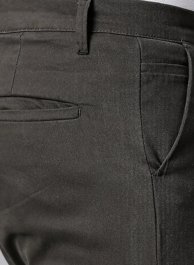 Dark Grey Chinos for Men - Tapered Fit, 100% Cotton