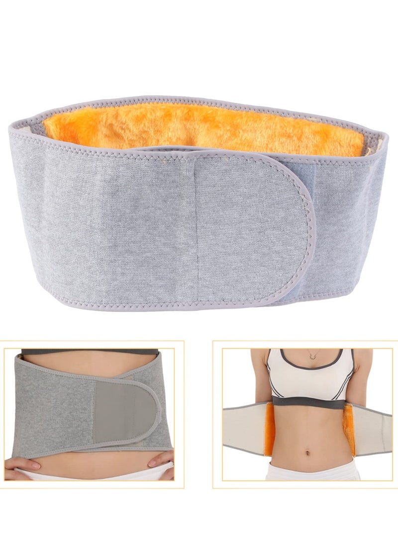 Men Women Winter Thicken Thermal Plush Waist Warmer Lumbar Support Belt Cozy Warm Abdominal Protector Stomach Body Wrap Band Back Brace Kidney Binder Size M