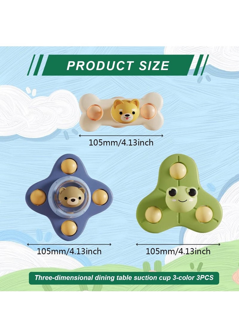 Suction Cup Spinner Toys, 3pcs Cute Babies Dimple Whirly Toy, Sensory Bath Toys for Toddlers 1-3, Fidget Spinner Toy for Toddlers Boy Girl Birthday Gifts