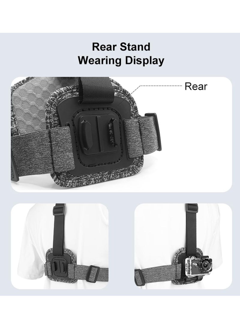 Adjustable Body Mount Belt Chest Strap with J Hook Mount & Long Screw & Phone Clamp, Capture Your Adventures (Chest Mount)