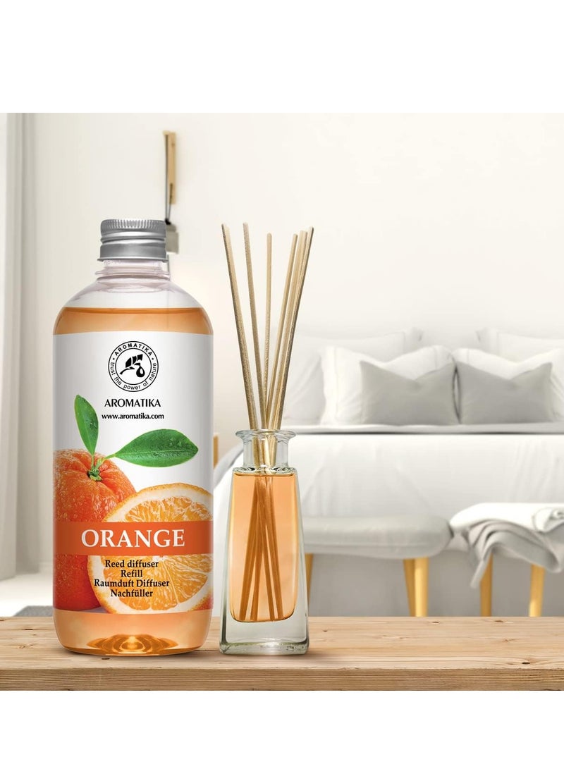 Orange Essential Oil Reed Diffuser Refill 17 Fl Oz (500ml) - Aromatherapy for Relaxation